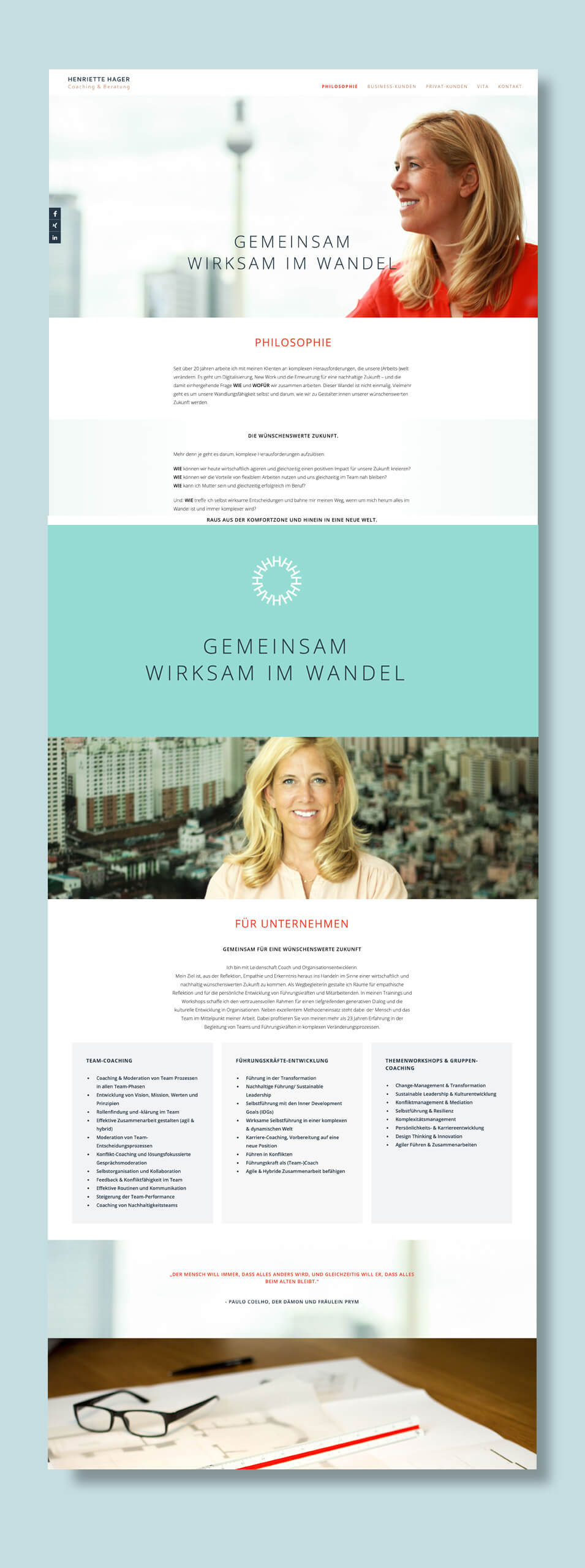 Onepager Design Coaching Muenchen